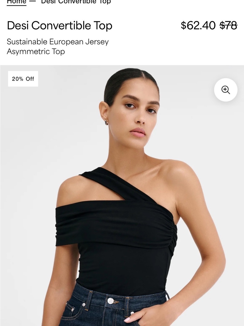 Black Asymmetric One-Shoulder Top